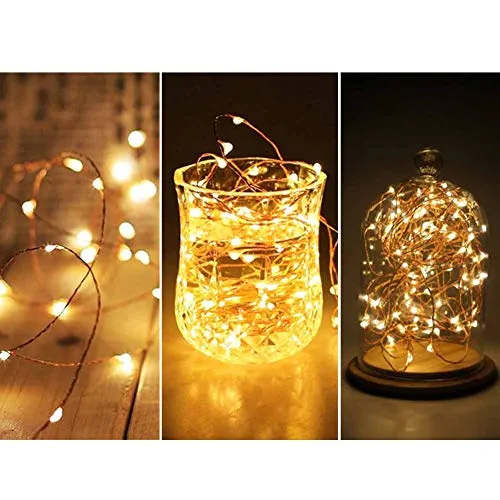 200 LED 66ft Copper Fairy String Lights - 8 Modes - USB Powered - Remote Control - Warm White