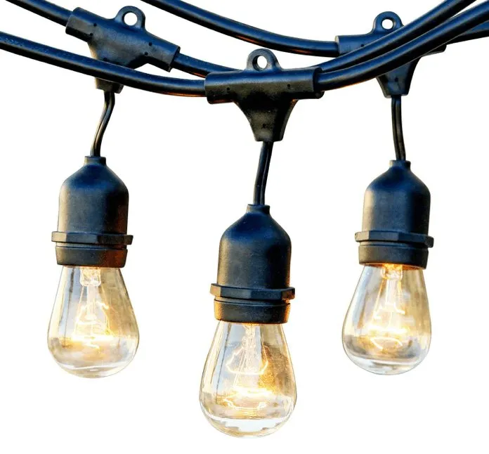 48 ft. Patio String Lights - 24 Sockets (E26) - Commercial Grade