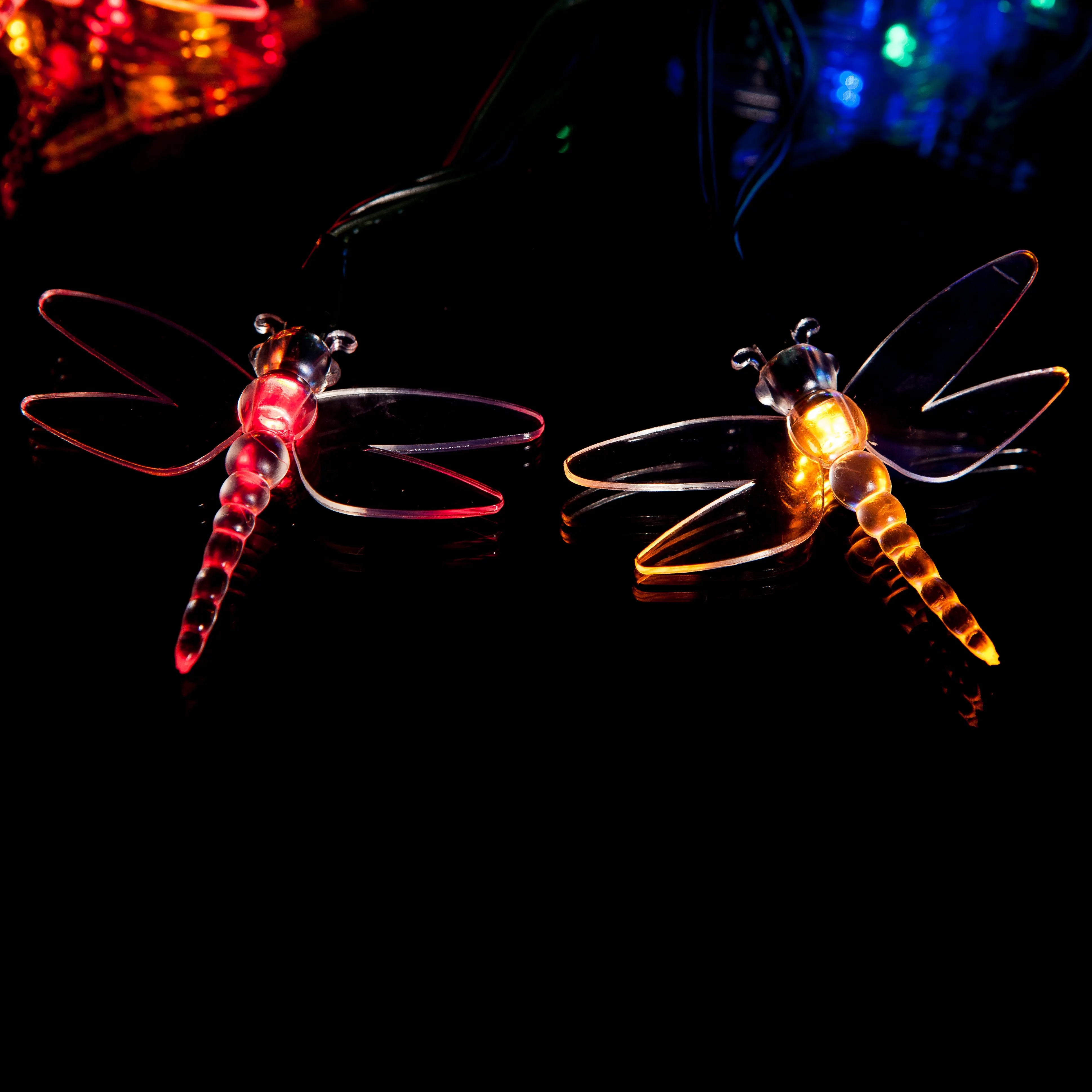 50 Multi-Colour LED Dragonfly Solar Fairy Lights