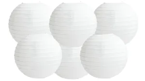 BESTDI Paper Lantern Paper Ball Lamp Shade for Birthday Celebrate/Baby Showers/Weddings/Birthday Party/Indoor Decoration/Outdoor Decoration (12 Inch; White) Pack of 5