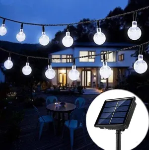 Bright White Solar Festoon Lights - 30 Bulbs with 2M