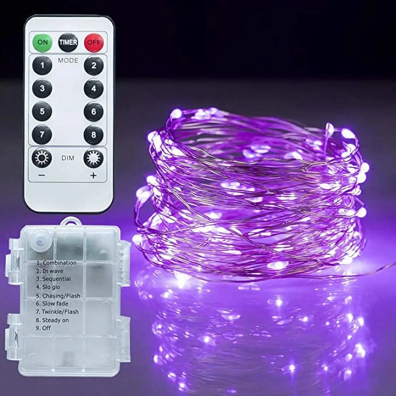 Christmas Fairy Lights - Battery Operated - 33ft 100 Led String Lights - Remote Control Timer - Blue - 2 Pack