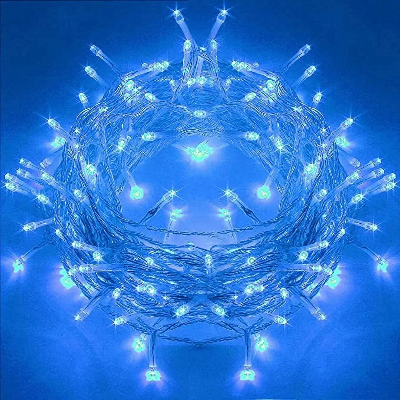 Christmas Fairy Lights - Battery Operated - 33ft 100 Led String Lights - Remote Control Timer - Blue - 2 Pack