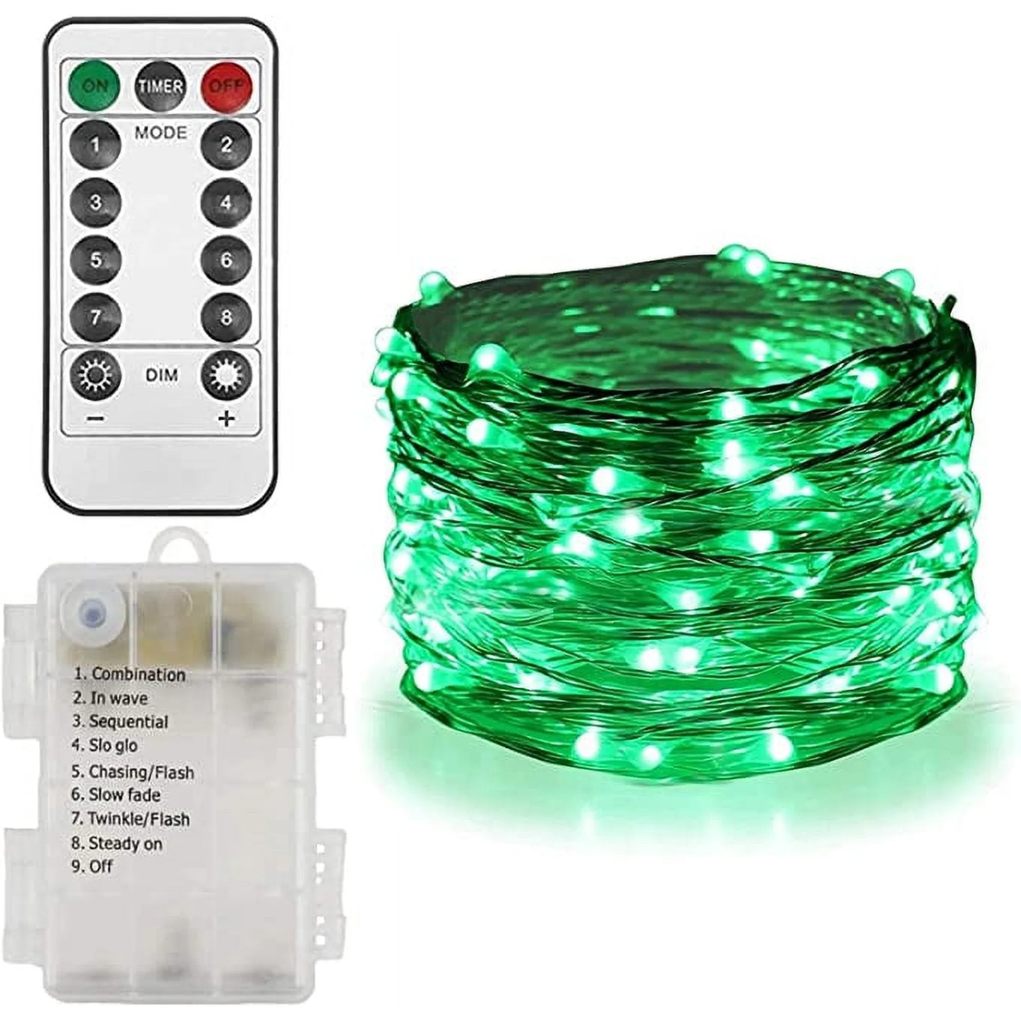 Christmas Fairy Lights - Battery Operated - 33ft 100 Led String Lights - Remote Control Timer - Blue - 2 Pack