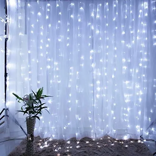 Curtain Lights, IMAGE 9.8ft x 9.8ft Power Driver LED String Lights with 8 Modes for Christmas/Halloween/Wedding/Party Backdrops - FULL Waterproof & UL Safety Standard