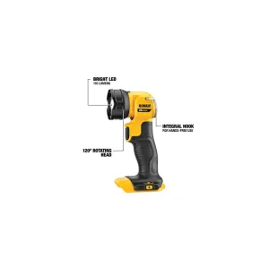 DeWALT DCL040 Rechargeable Flashlight, Lithium-Ion Battery, LED Lamp, 110, 11 to 25 hr Run Time :EA: QUANTITY: 1