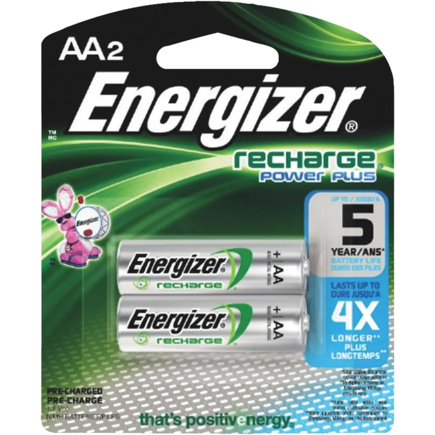 Energizer Recharge AA NiMH Rechargeable Battery (2-Pack)