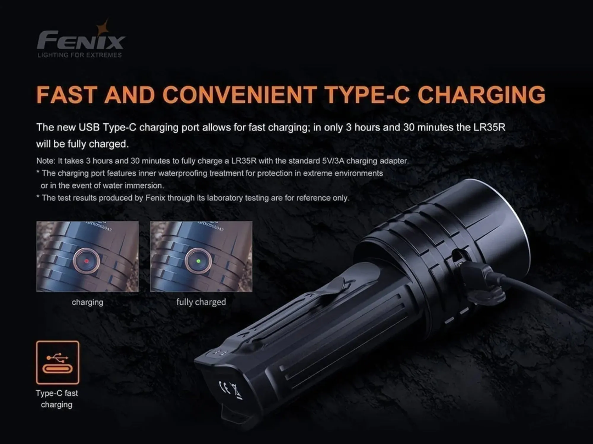 Fenix LR35R 10000 Lumens Long Throw Rechargeable LED Flashlight