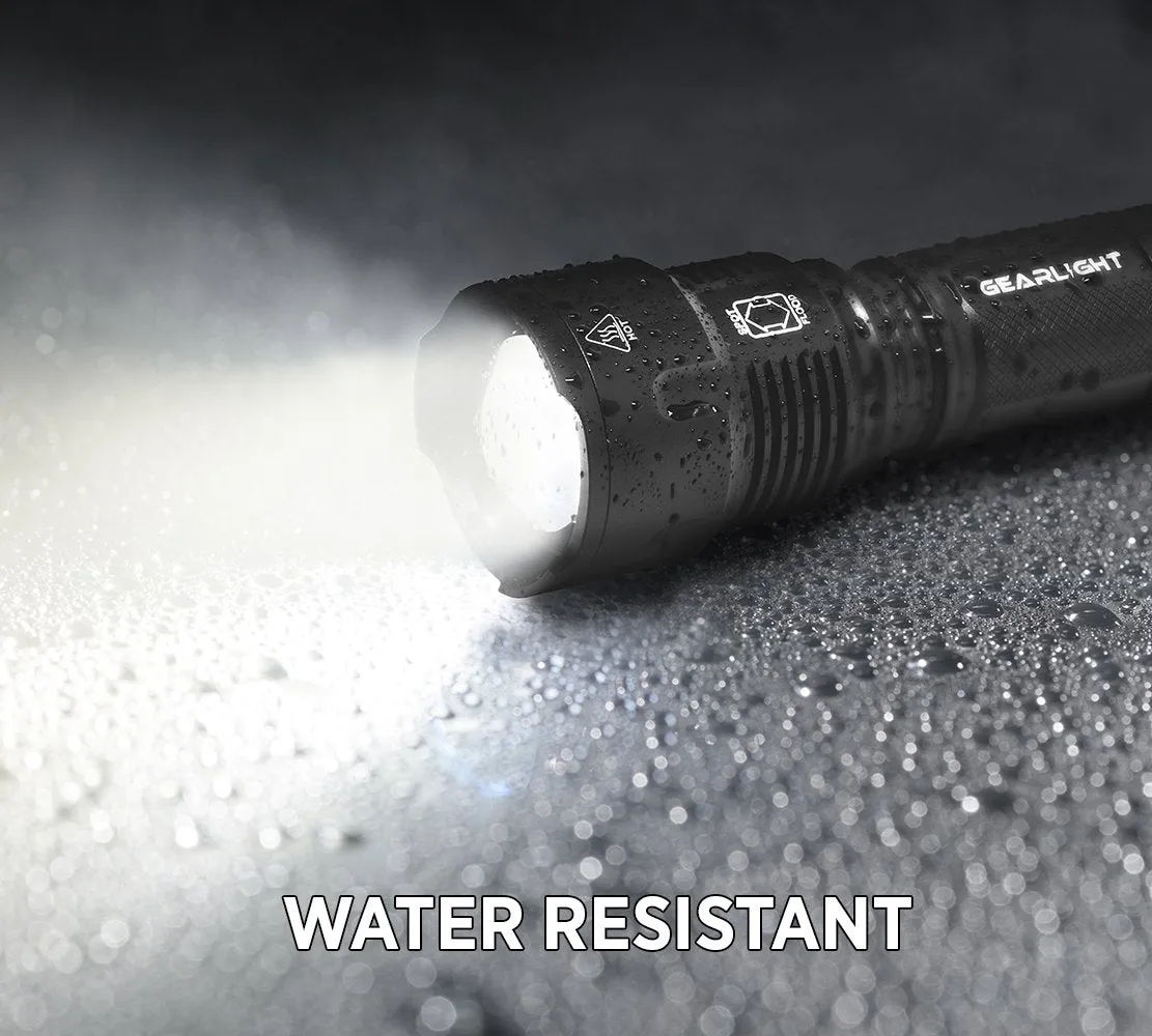 GearLight High-Powered LED Flashlight S1200 - Mid Size, Zoomable, Water Resistant, Handheld Light with 5 Modes - Best High Lumen