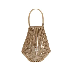 H&S Collection 26cm Wicker Lantern