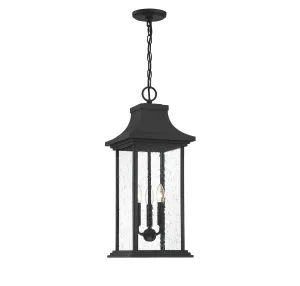 Hancock 3-Light Outdoor Pendant in Matte Black