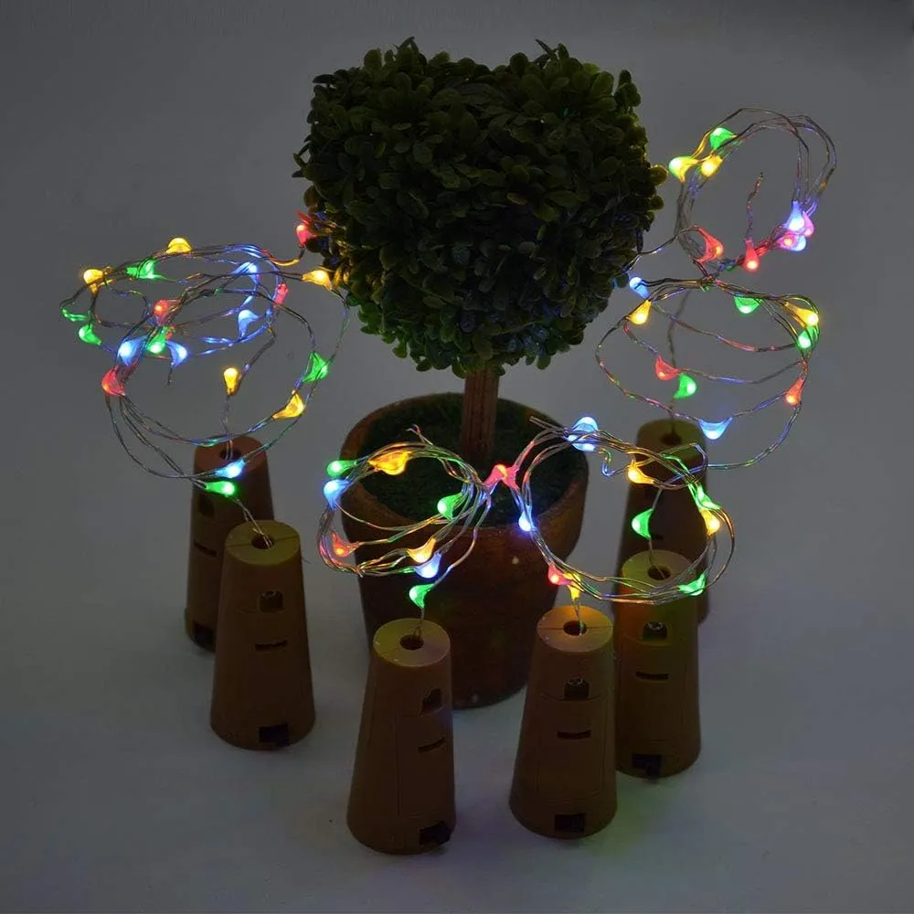 Heart Home Wine Bottle String Lights | 20 LED Bottle Cork Copper Wire String Lights | Wine Bottle Lights for Home Decoartion | Battery Powered | Multi