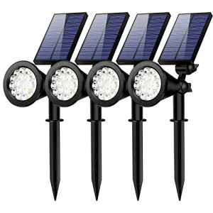 INECOKS 800 Lumens Solar Spot Lights Outdoor,Solar Flood Lights Waterproof Solar Spotlight for Pathway Driveway Backyard Patio Tree Landscape Garage