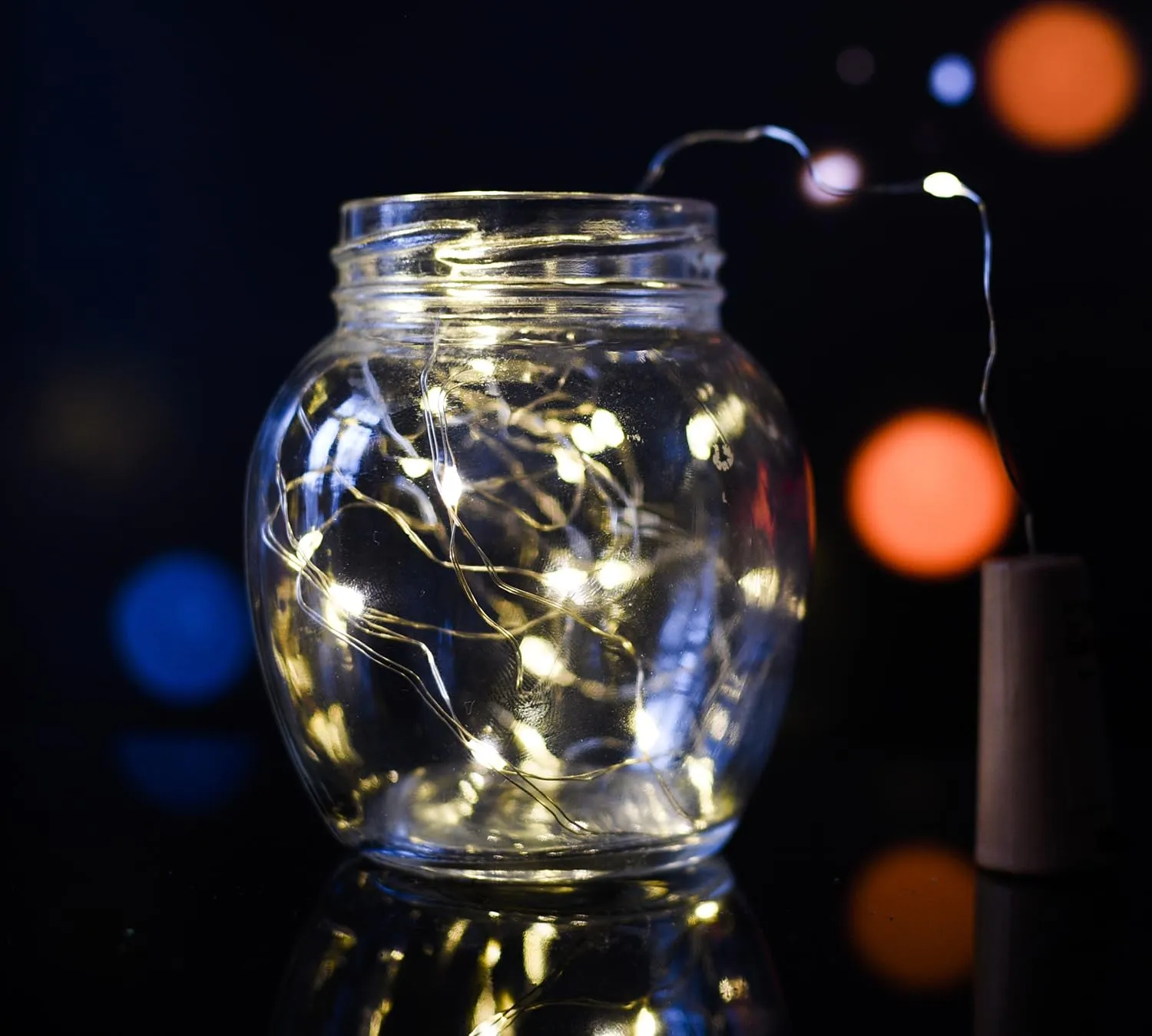 Kuber Industries Wine Bottle String Lights | 20 LED Bottle Cork Copper Wire String Lights | Wine Bottle Lights for Home Decoartion | Battery Powered | Pack of 3 | Warm White