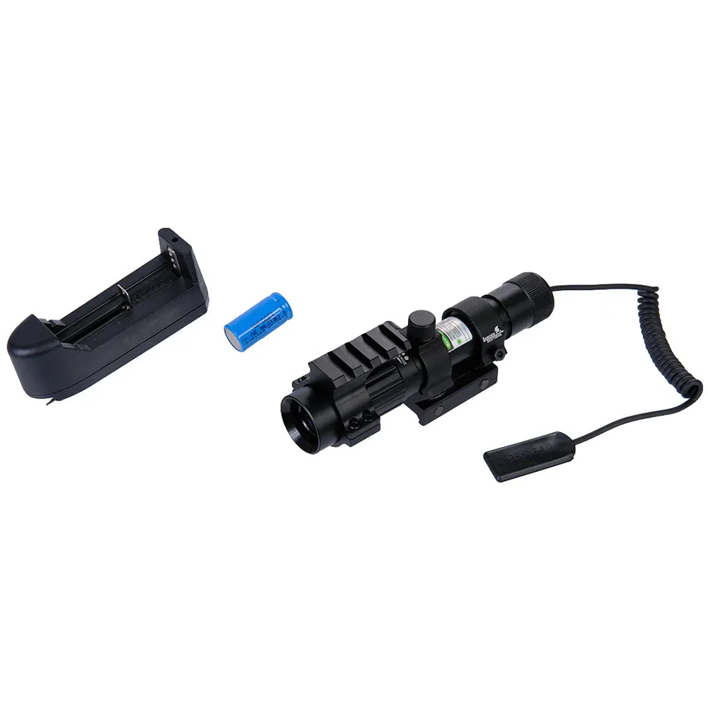 Lancer Tactical Full Metal Adjustable Green Laser Sight w/ Remote Switch