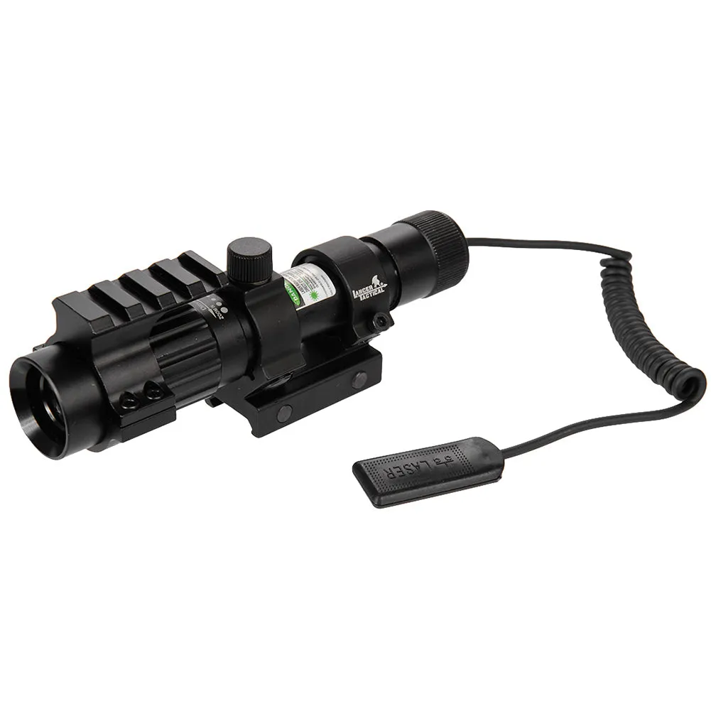 Lancer Tactical Full Metal Adjustable Green Laser Sight w/ Remote Switch