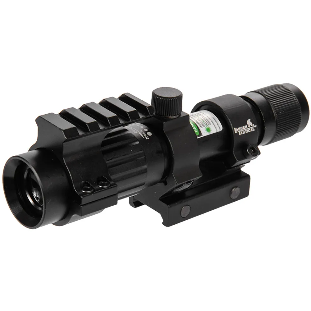 Lancer Tactical Full Metal Adjustable Green Laser Sight w/ Remote Switch