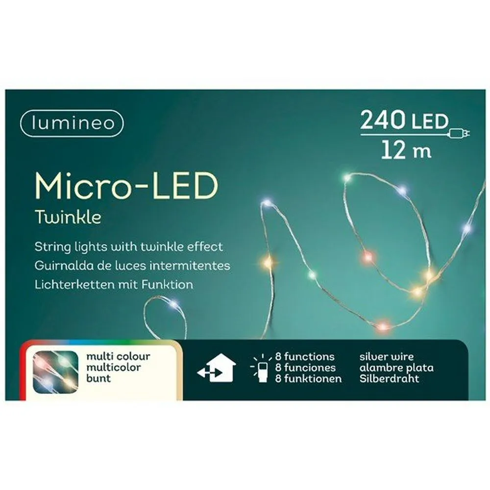 Lumineo 240 Micro LED Multi Colour Twinkle String Lights (12m)