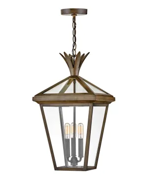 Palma Three Light Hanging Lantern in Burnished Bronze