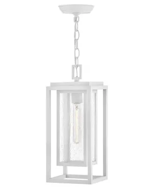 Republic LED Hanging Lantern in Textured White