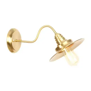 Retro Brass Gooseneck Wall Reading Lamp with 1-Light, Metallic Finish and Assorted Shades