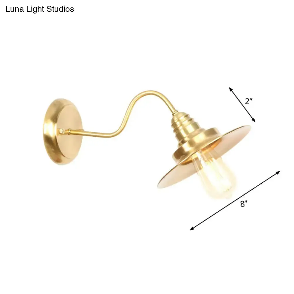 Retro Brass Gooseneck Wall Reading Lamp with 1-Light, Metallic Finish and Assorted Shades