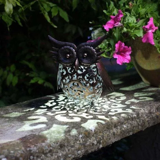 Scroll Owl Solar Garden Light