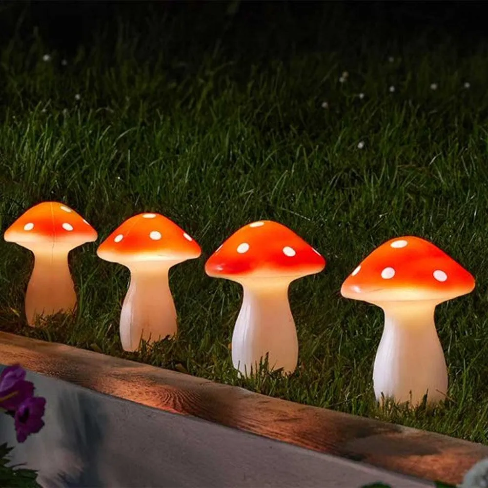 Smart Solar Fairy Mushroom Stake Lights (Set of 4)