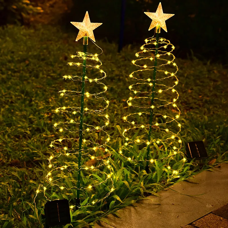 Solar Christmas Tree Lights – Iron Art Copper Wire Outdoor Star Lights for Garden, Lawn & Patio Decor