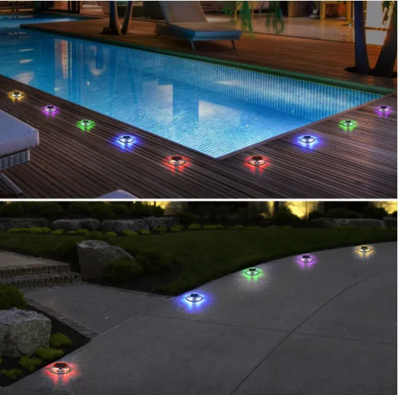 Solar Deck Lights – RGB Waterproof IP68 Outdoor LED Lights for Pathways & Garden