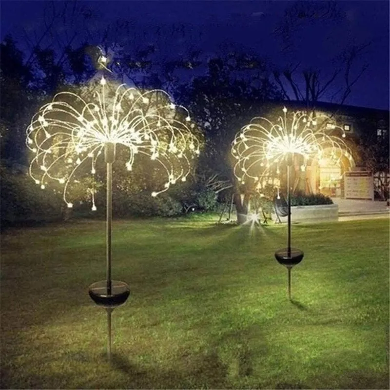 Solar Fireworks Lamp Outdoor Lawn Lights