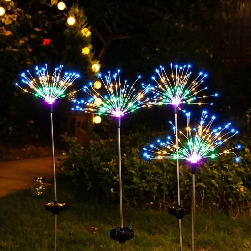 Solar Fireworks Lamp Outdoor Lawn Lights