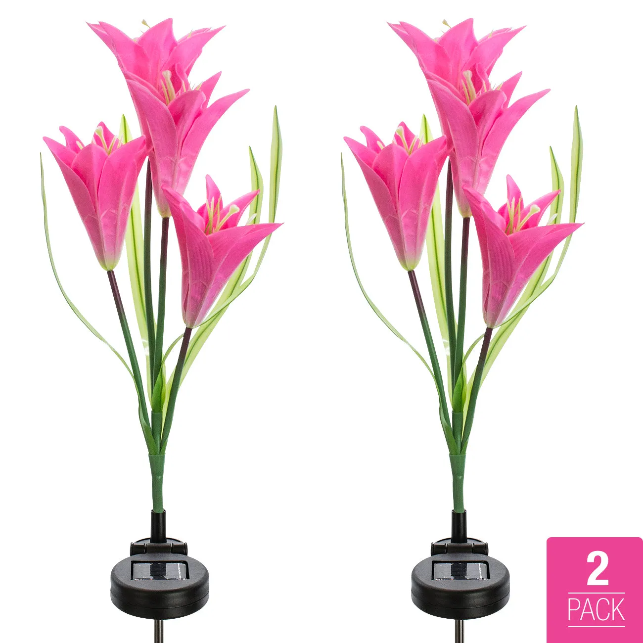 Solar Garden Flower Stake Lights (2 Pack)