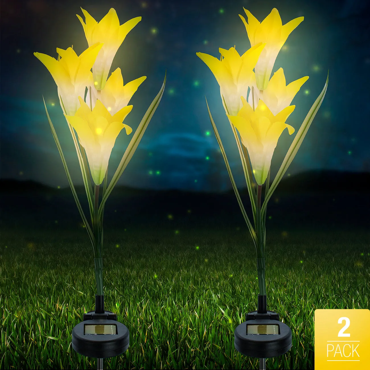 Solar Garden Flower Stake Lights (2 Pack)