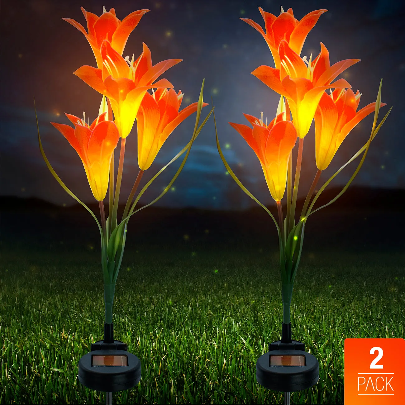 Solar Garden Flower Stake Lights (2 Pack)