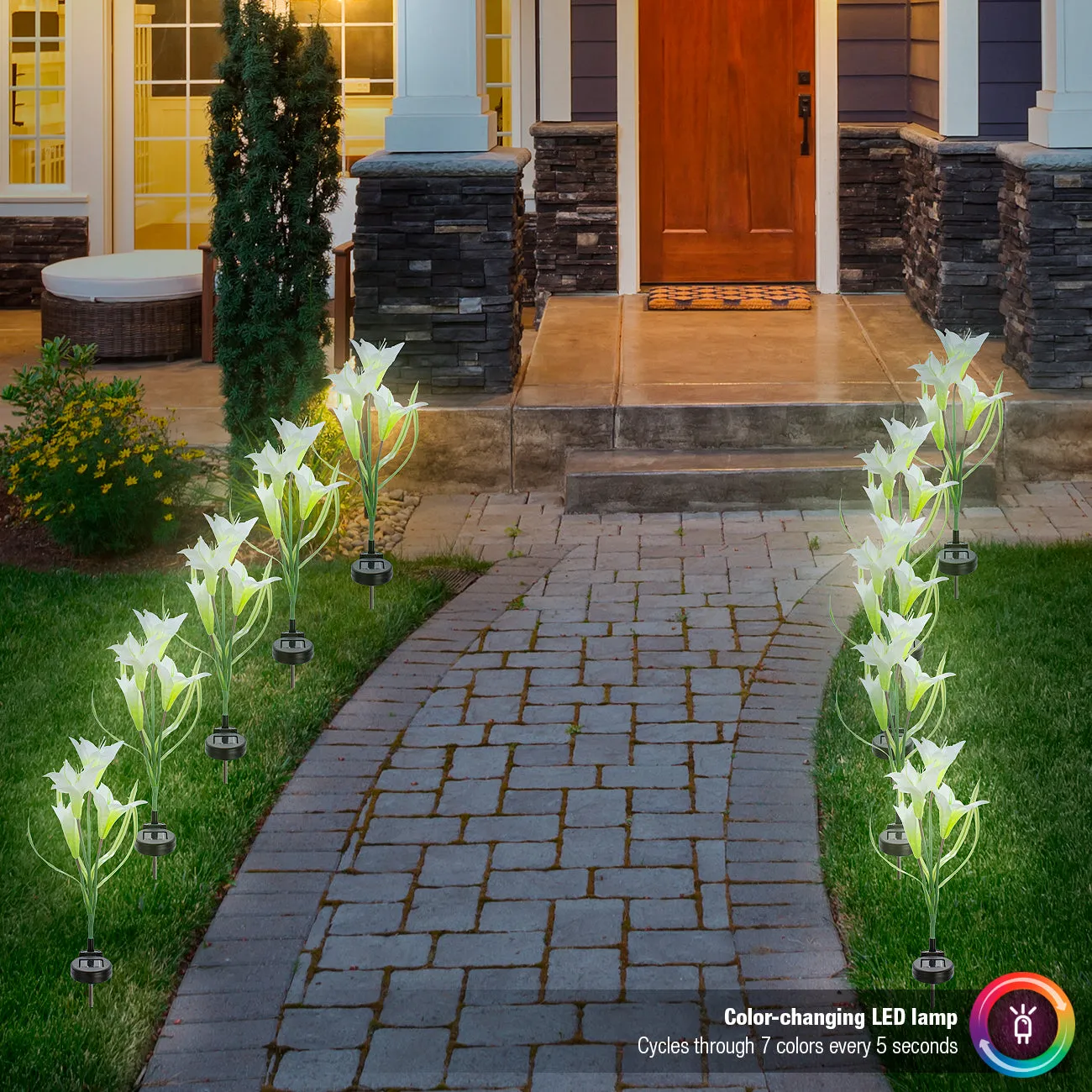 Solar Garden Flower Stake Lights (2 Pack)