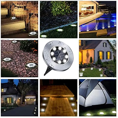 Solar Ground Lights, Waterproof Garden Upgraded Outdoor Bright in-Ground Landscape Lights for Pathway,Yard,Deck,Lawn,Patio,Walkway (12 Pack White Light)