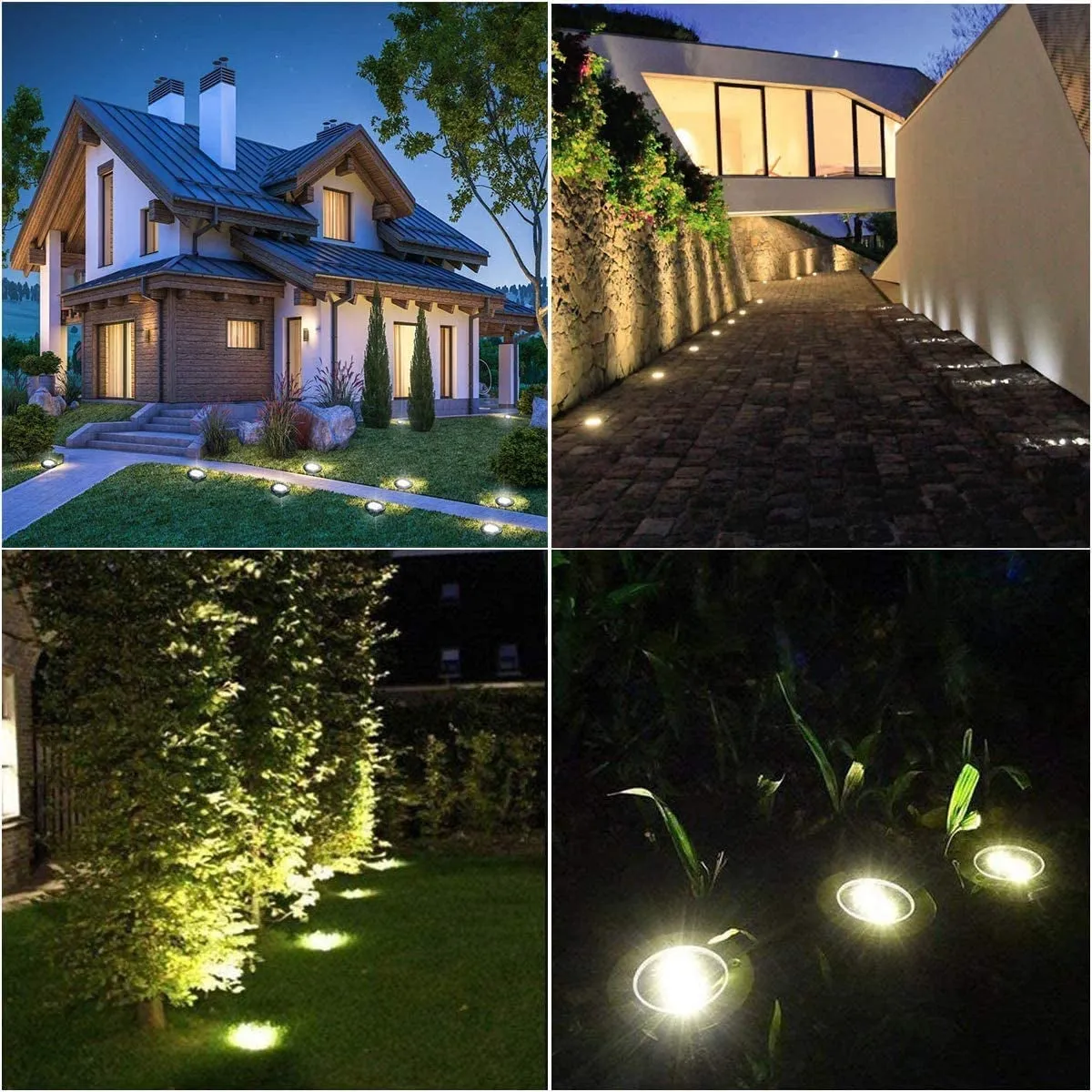 Solar Ground Lights, Waterproof Solar Garden Lights, Upgraded Outdoor Garden Waterproof Bright In-Ground Lights, Landscape Lights for Pathway,Yard,Deck,Lawn,Patio,Walkway (16 Pack White Light)