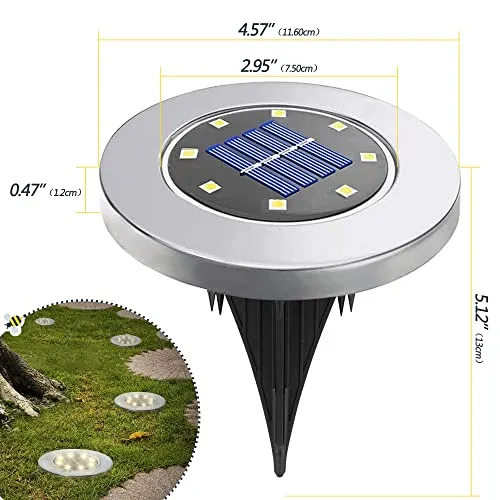 Solar Ground Lights- Yard Lights ，16Pack solar lights for outside, Outdoor Solar Disk Lights Waterproof LED in-Ground Lights, landscape lighting for Pathway, Yard, Deck, Lawn,Walkwaygarden decor