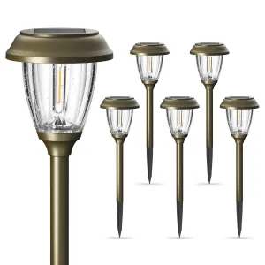 Solar Lights Glass Outside Waterproof 6 Pack