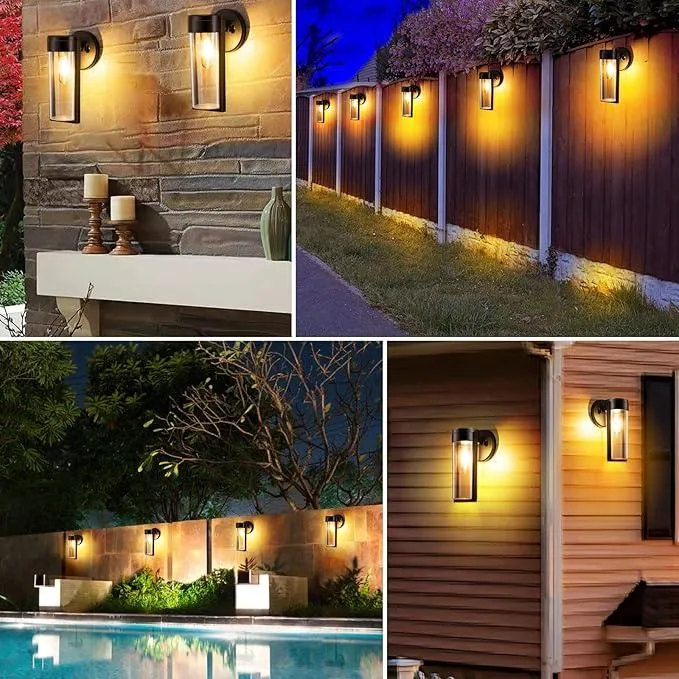 Solar Wall Lights Solar Powered Deck Light, Auto On/Off Waterproof Solar Outdoor Lights Wall Mount Solar Decorative Lights for Wall Fence Patio Post Yard Porch