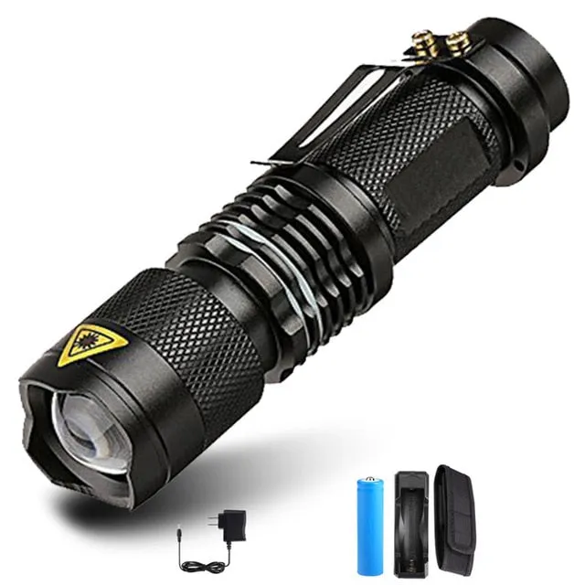 Super bright Mini LED Flashlight Zoom T6 Led Lamp Bead Torch 5 Mode Camping Lamp Waterproof Use 18650 Rechargeable Battery