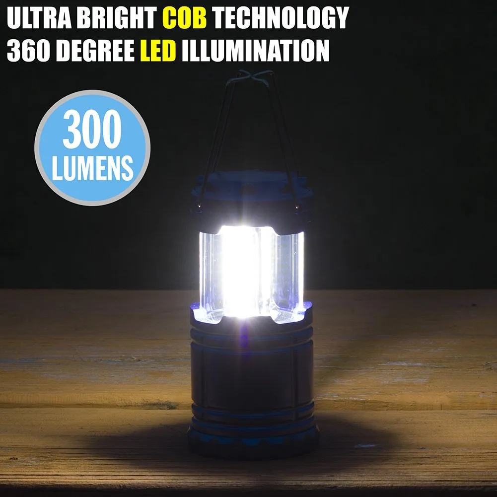 VP TEK Collapsible LED Lantern with Ultra Bright 300 Lumens COB Technology (4 Pack)