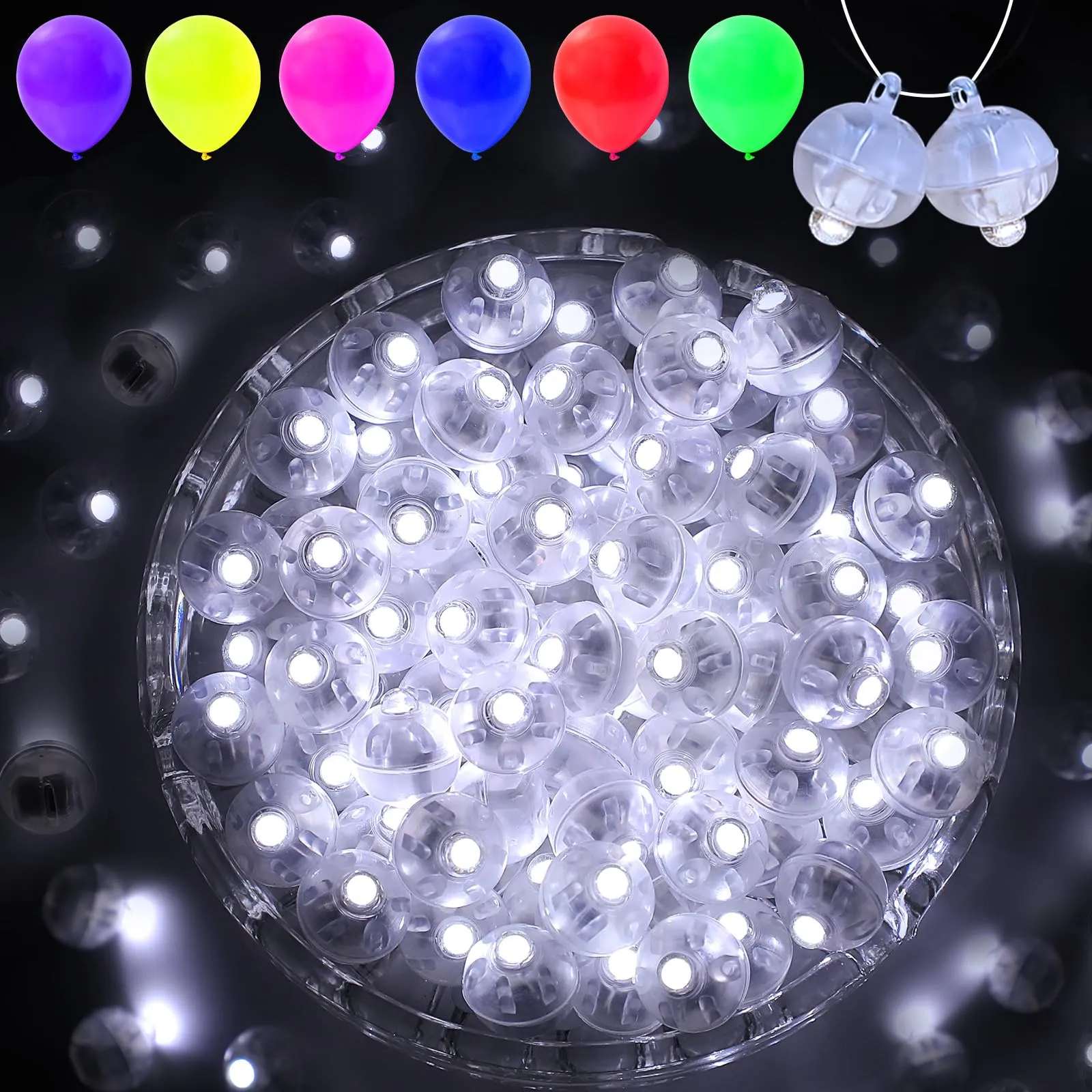 White Balloon Lights, Long Standby Waterproof Mini Light, Battery Powered Round LED Ball Lamp for Latex Balloon